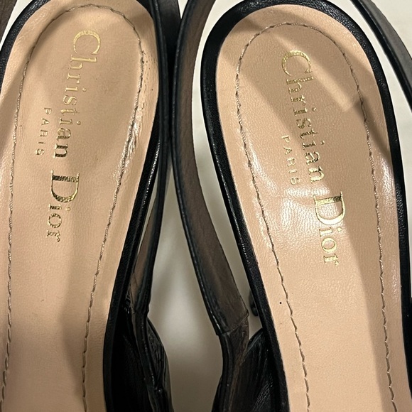 Christian Dior J'Adior Slingback Black Leather Pumps - Picture 7 of 10